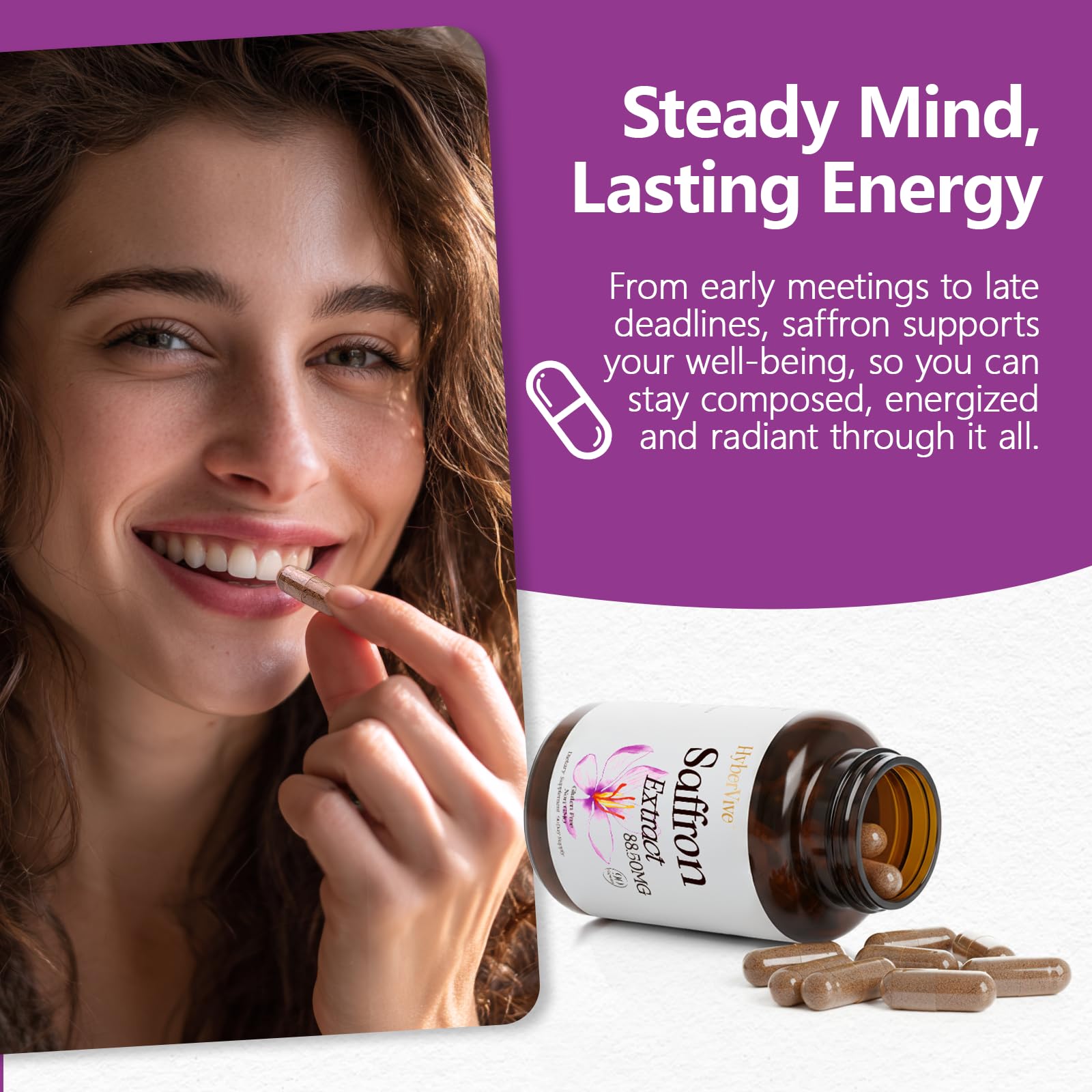 90 vegan saffron capsules in bottle