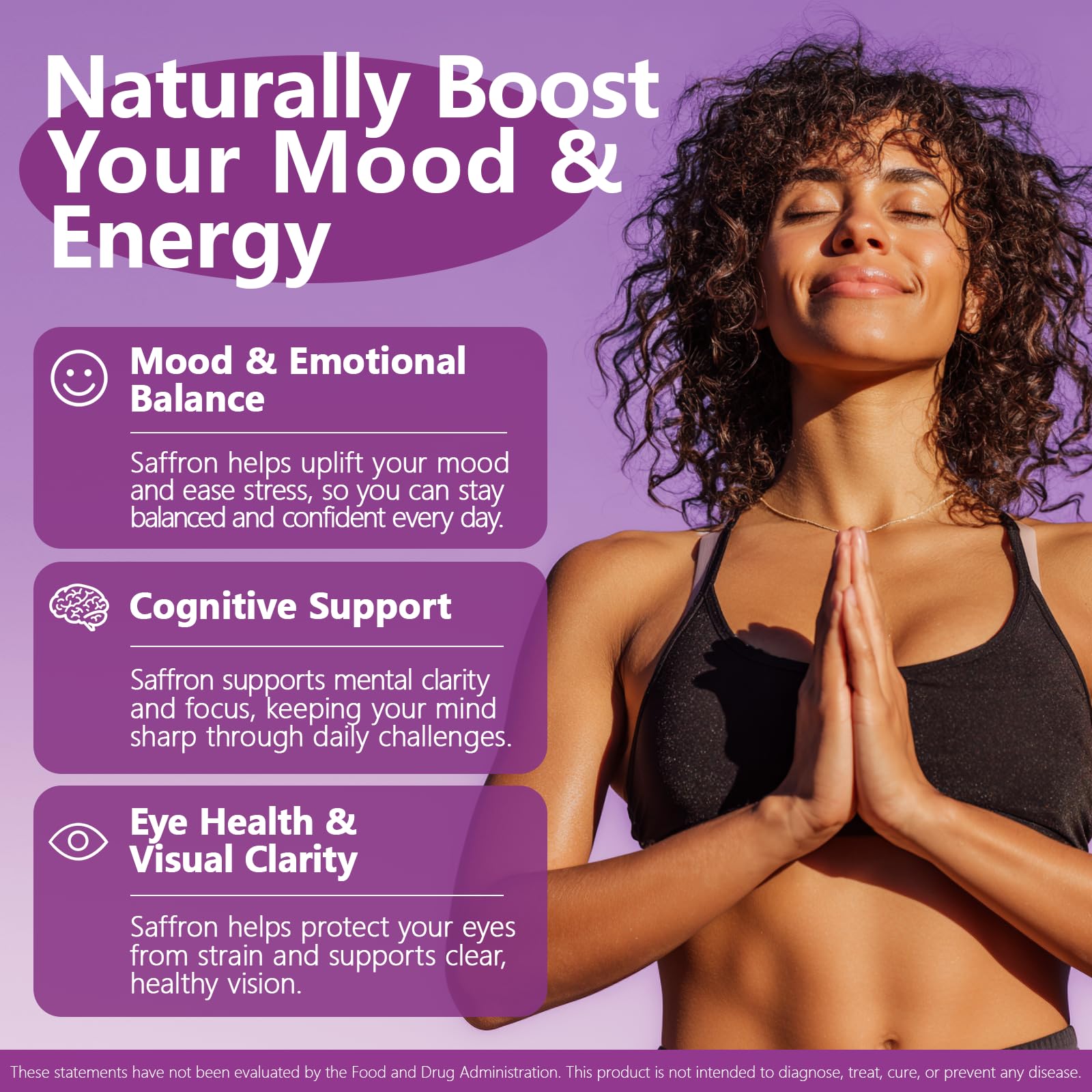 Allergen-free gluten-free saffron supplement label