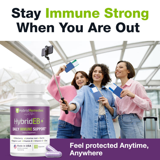 HybridEB Elderberry Immune Support bottle on white background