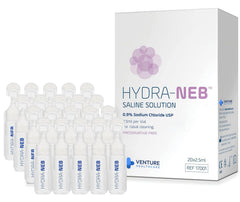 Hydra-Neb saline ampoules pack for quick nasal cleansing on the go.