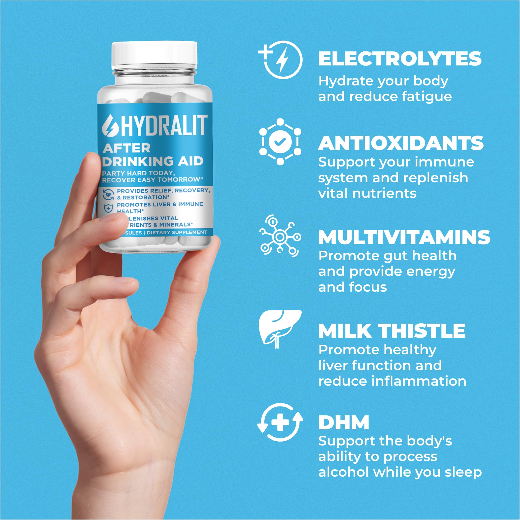 Hydralit weekend recovery scene with bottle on table