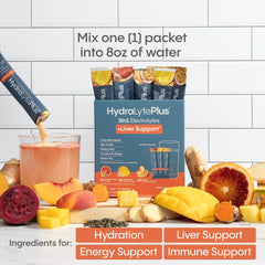 Daily wellness and energy-boosting Hydralyte Liver Support packaging