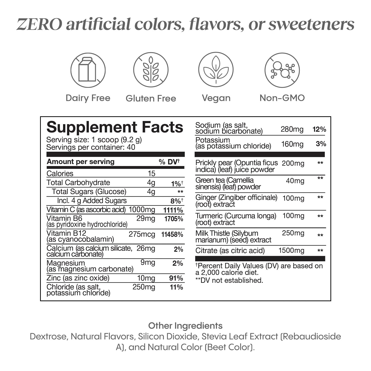 Green tea extract included for natural energy boost