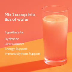 Nutrition facts panel of Hydralyte Liver Support