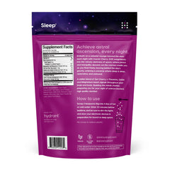 Hydrant Sleep Aid Powder on a kitchen countertop with hydration imagery