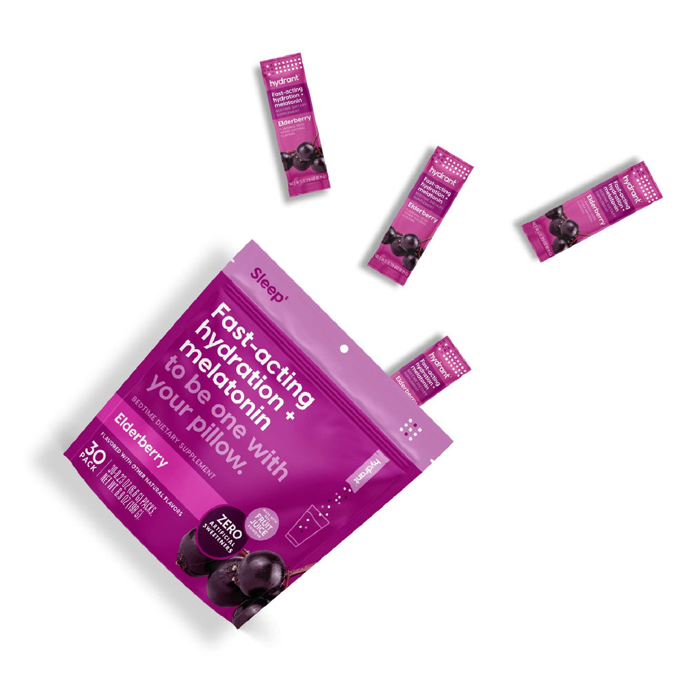 Hydrant Sleep Electrolyte Powder elderberry flavor packaging