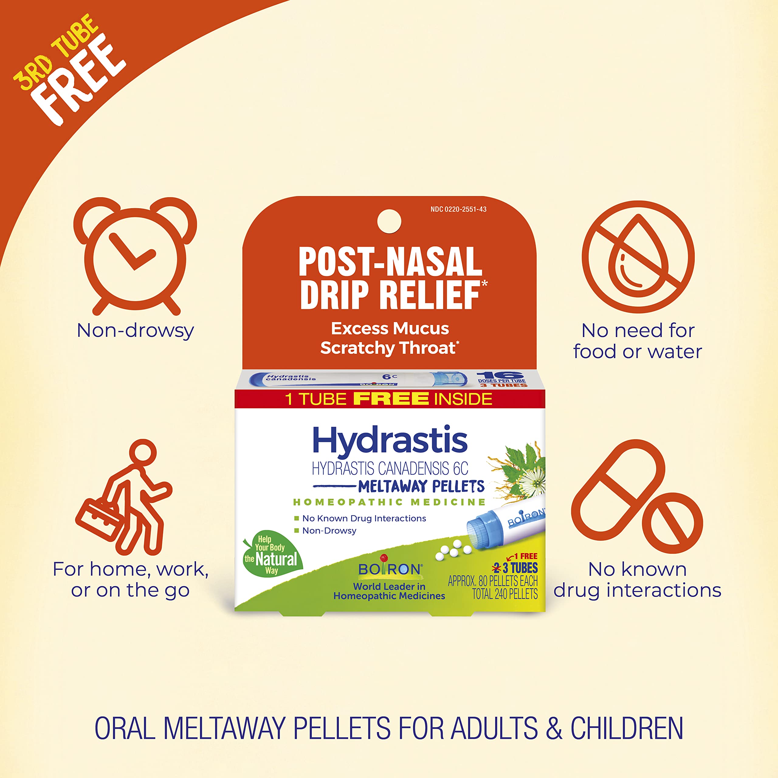 Hydrastis Canadensis 6C pellets dissolving in the mouth