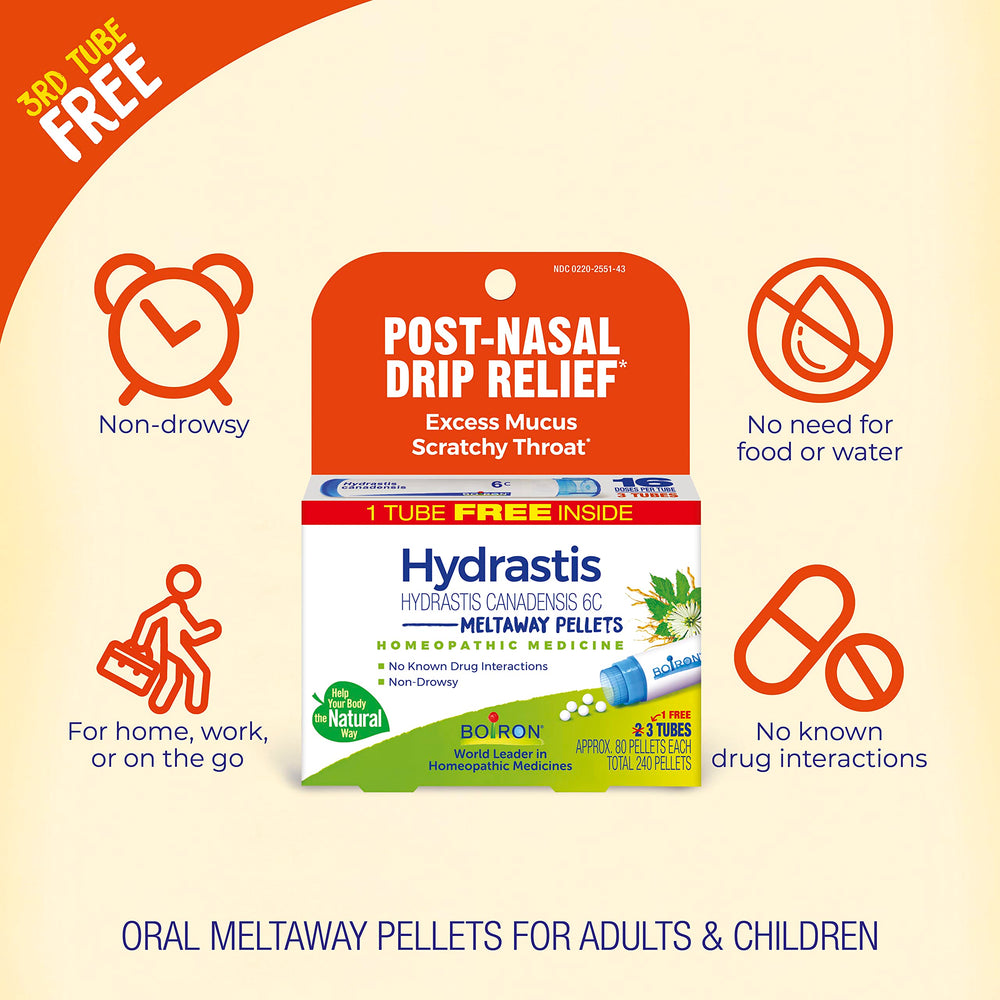 Hydrastis Canadensis 6C pellets dissolving in the mouth