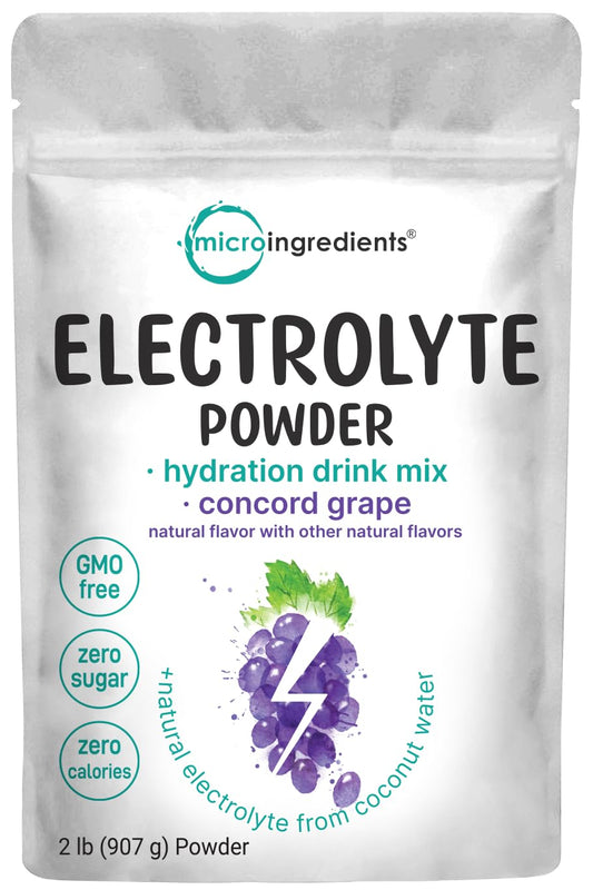 Concord grape flavored hydration electrolyte powder in 2 lb container