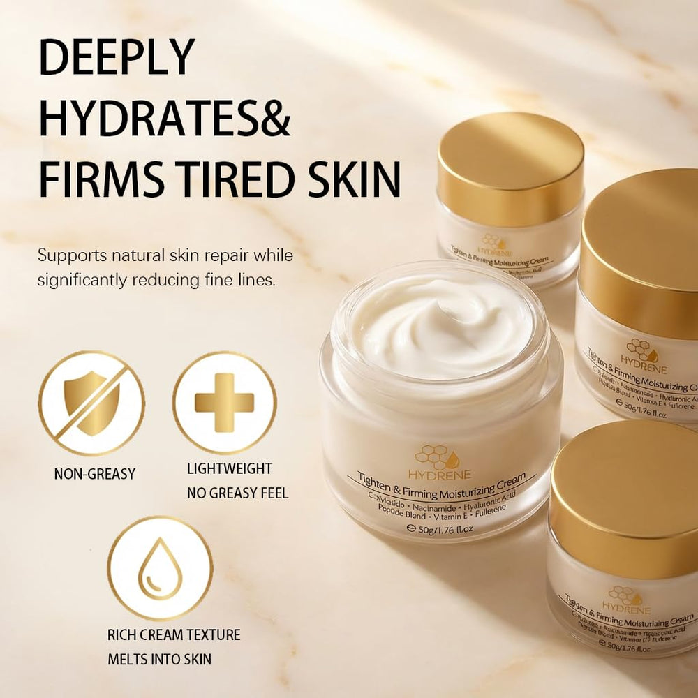 HYDRÈNE peptide-niacinamide harmony supports refined texture and even tone.