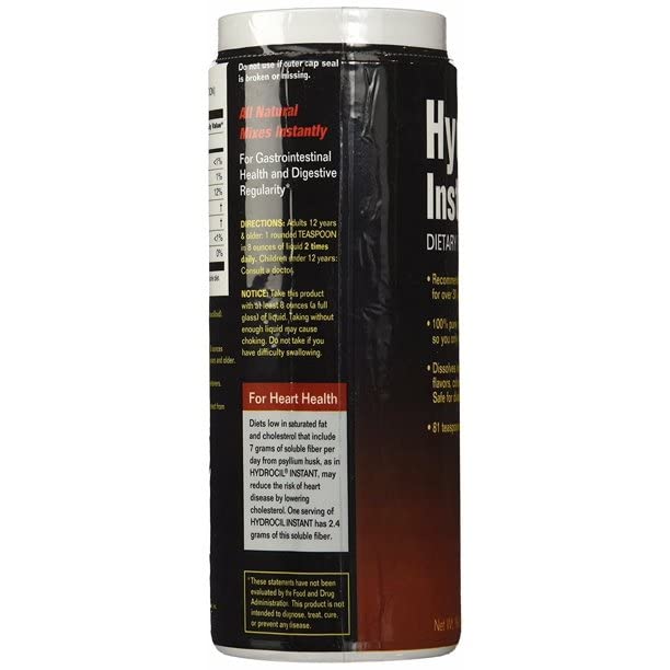 Close-up of Hydrocil Instant dietary fiber bottle