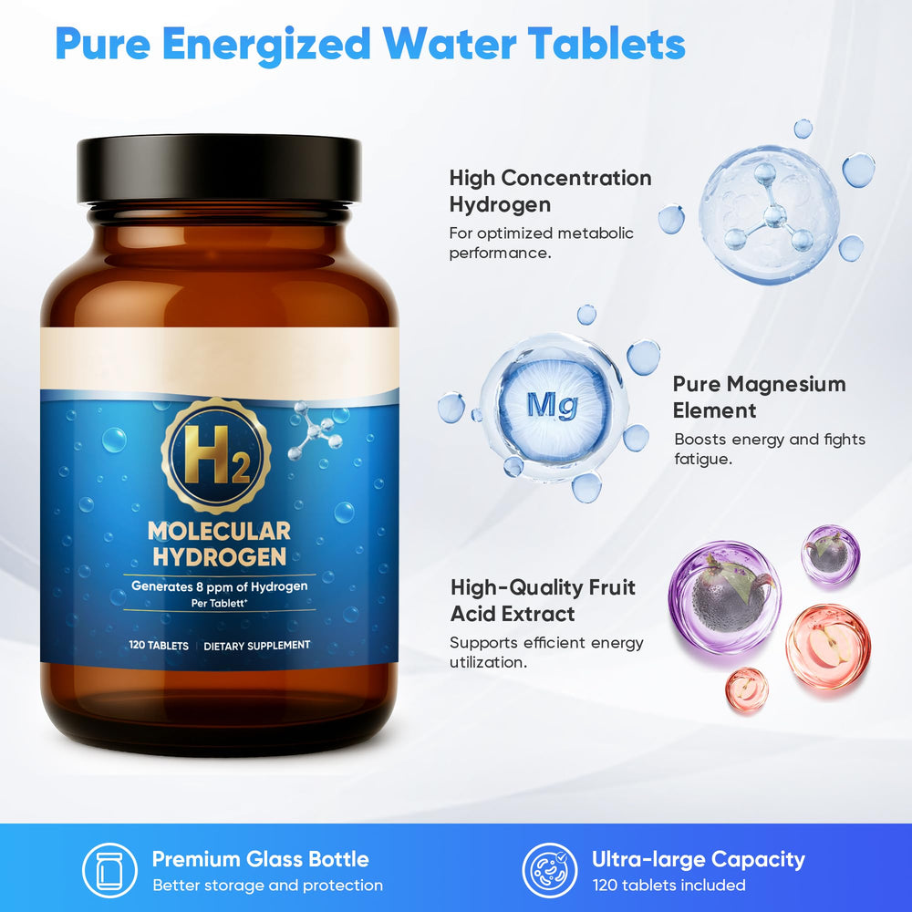 Hydrogen tablets dissolving completely in 3 minutes