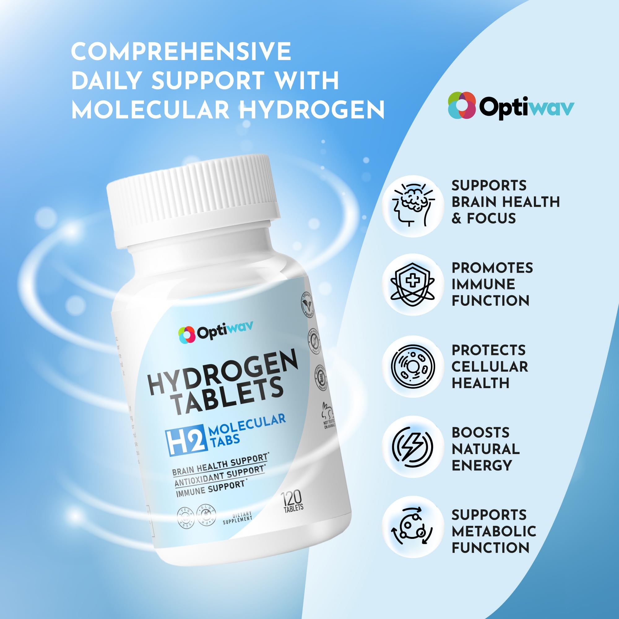 Dissolving hydrogen tablet in a glass of water