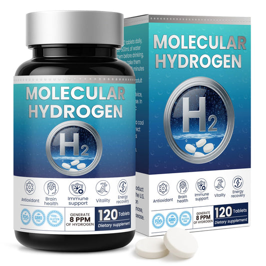 Bottle of Hydrogen Water Tablets 120-count with H2 molecular tablets