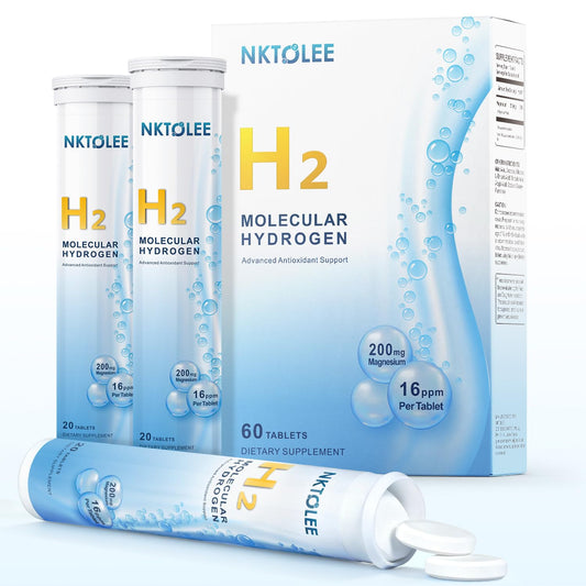 Hydrogen water tablets dissolving in 16 oz of water for 16 ppm hydrogen