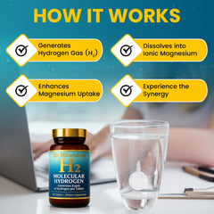 Molecular hydrogen illustration representing antioxidant support