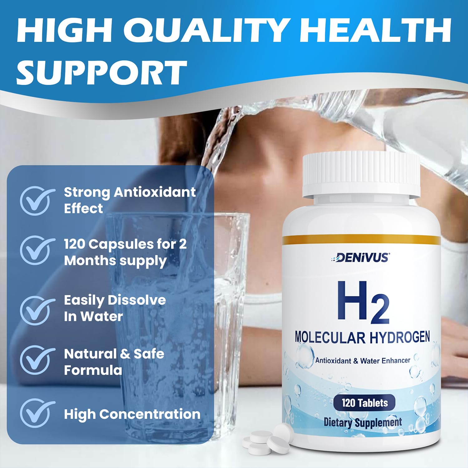 Hydrogen water tablets packaging and bottle