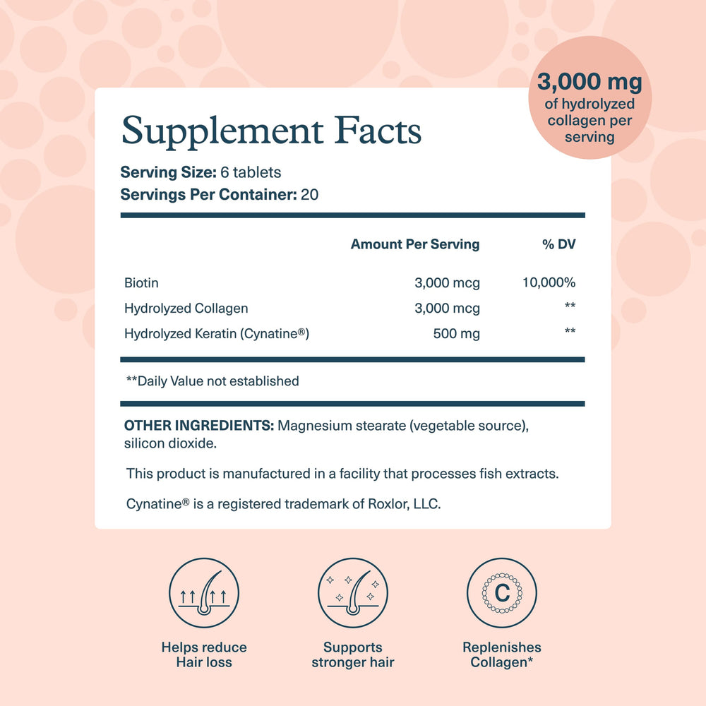 Hydrolyzed collagen 3,000 mg per serving visual