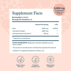Hydrolyzed collagen 3,000 mg per serving visual