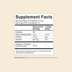 Close up of hydrolyzed collagen formula