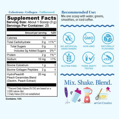 Packaging or scoop illustrating 2g hydrolyzed collagen peptides