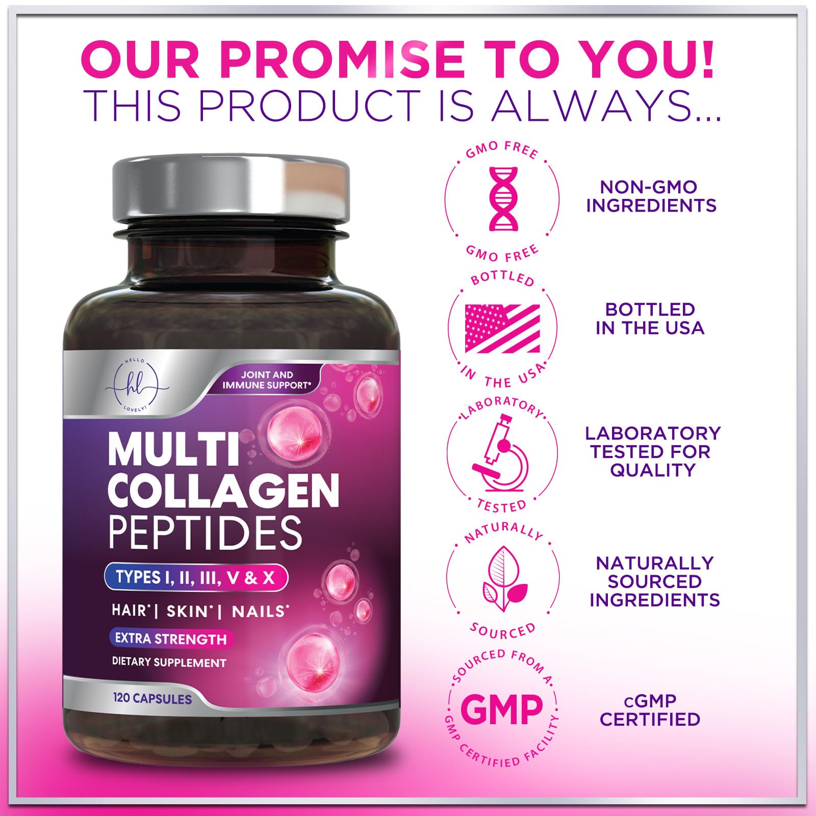 Hydrolyzed collagen peptides capsules