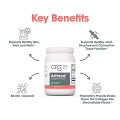 Close-up of hydrolyzed collagen powder Arthred 31.7 oz