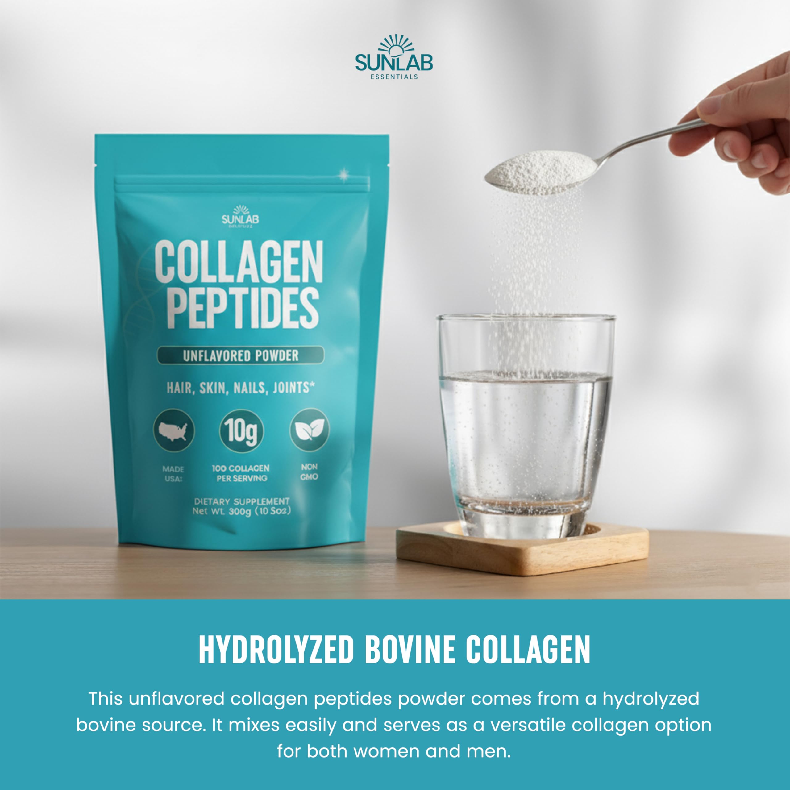Dissolving collagen powder in water