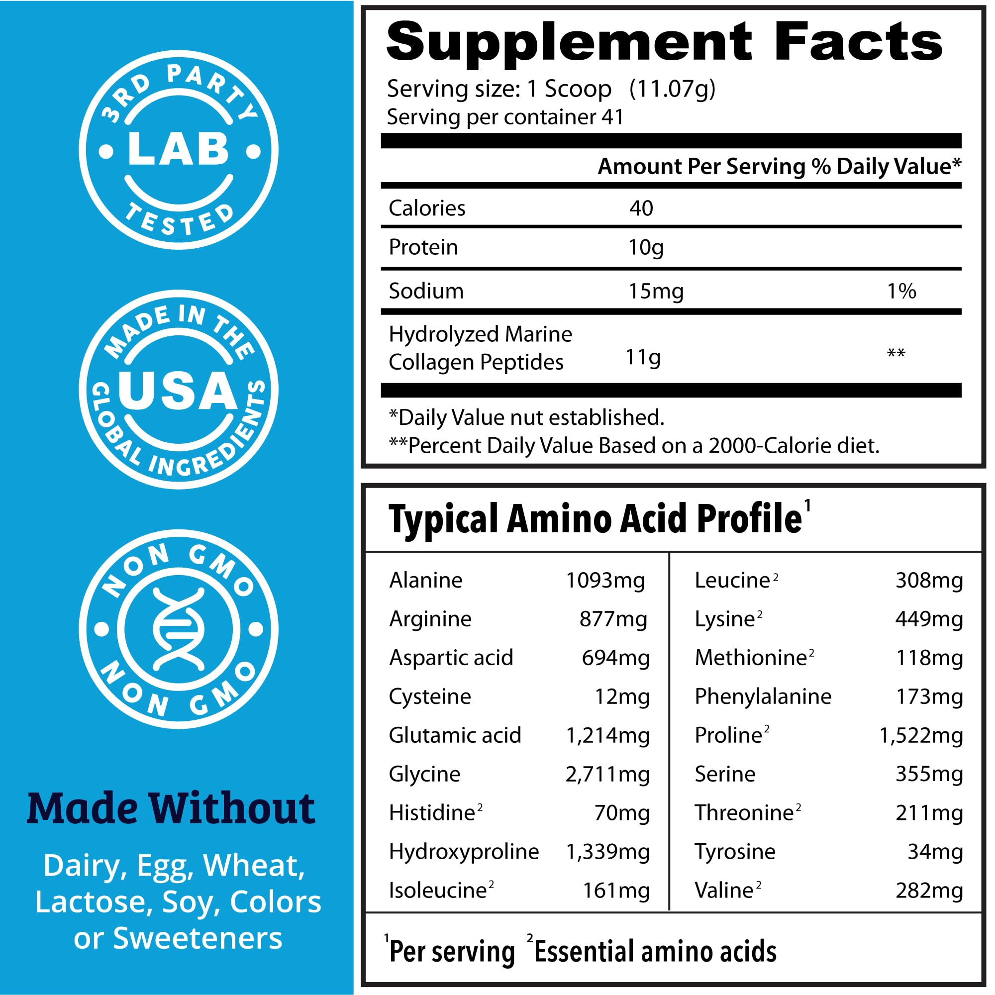 Close-up of hydrolyzed marine collagen peptides