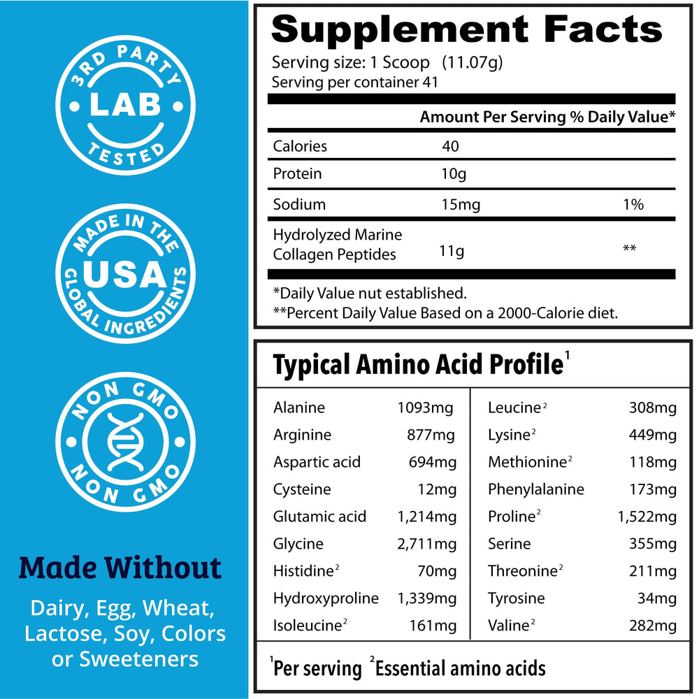 Close-up of hydrolyzed marine collagen peptides