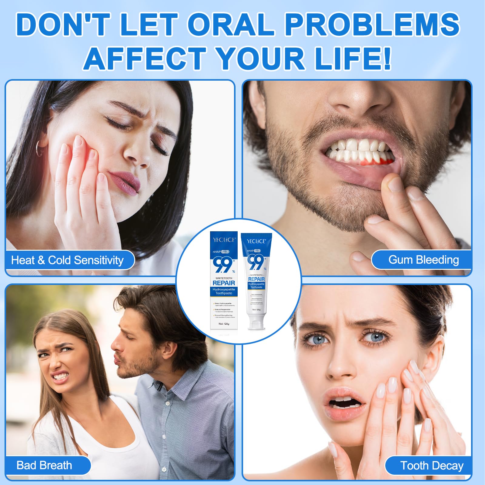 Gum health concept with toothpaste