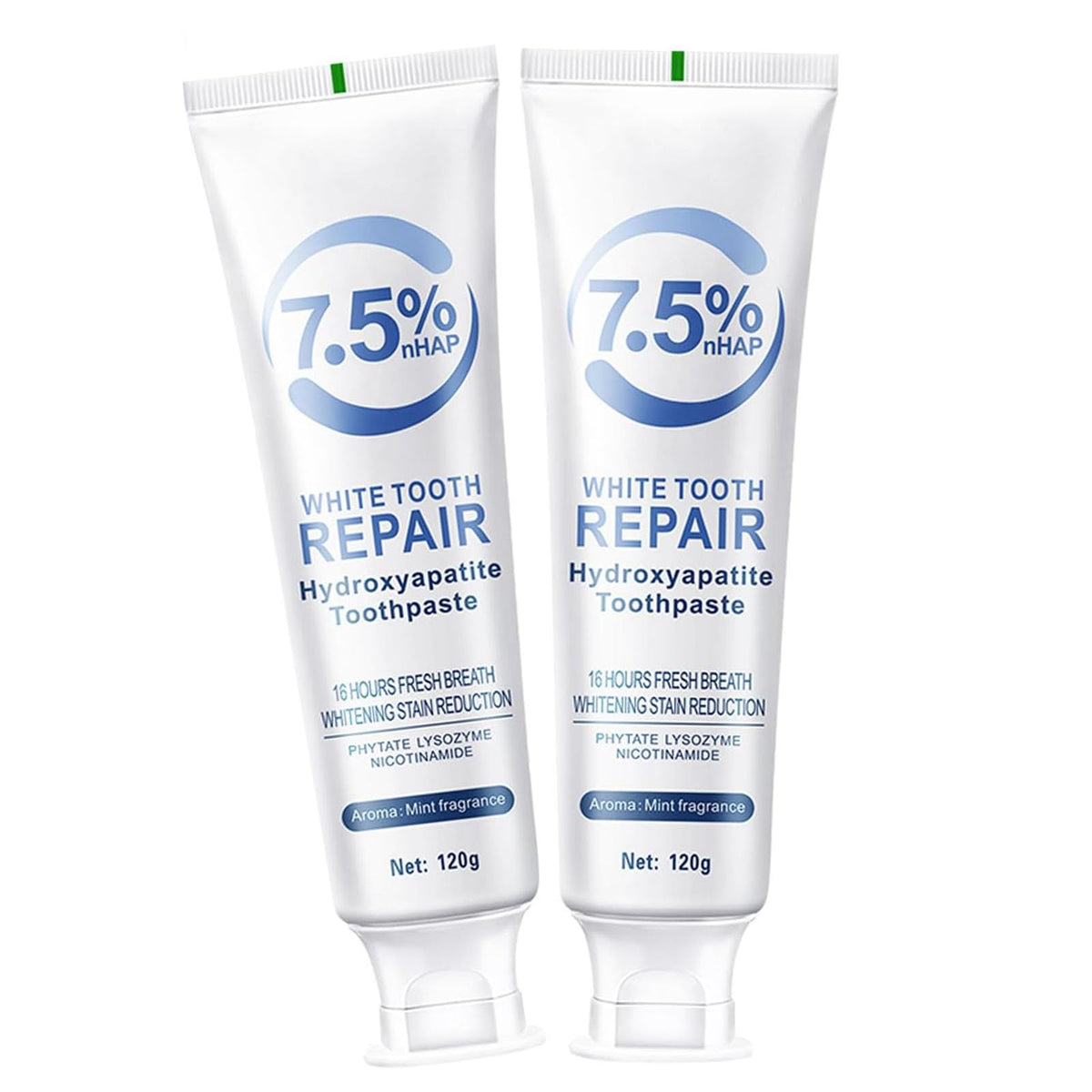 Tube of hydroxyapatite toothpaste for enamel protection