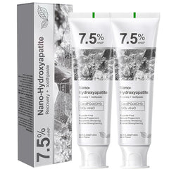 Two-pack hydroxyapatite toothpaste for enamel protection