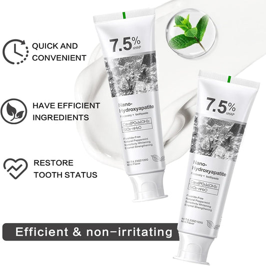 Hydroxyapatite toothpaste 2pcs packaging and tubes