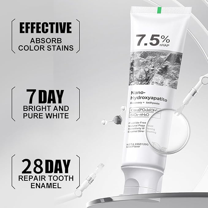 Toothpaste texture with mint flecks showing fresh mint flavor