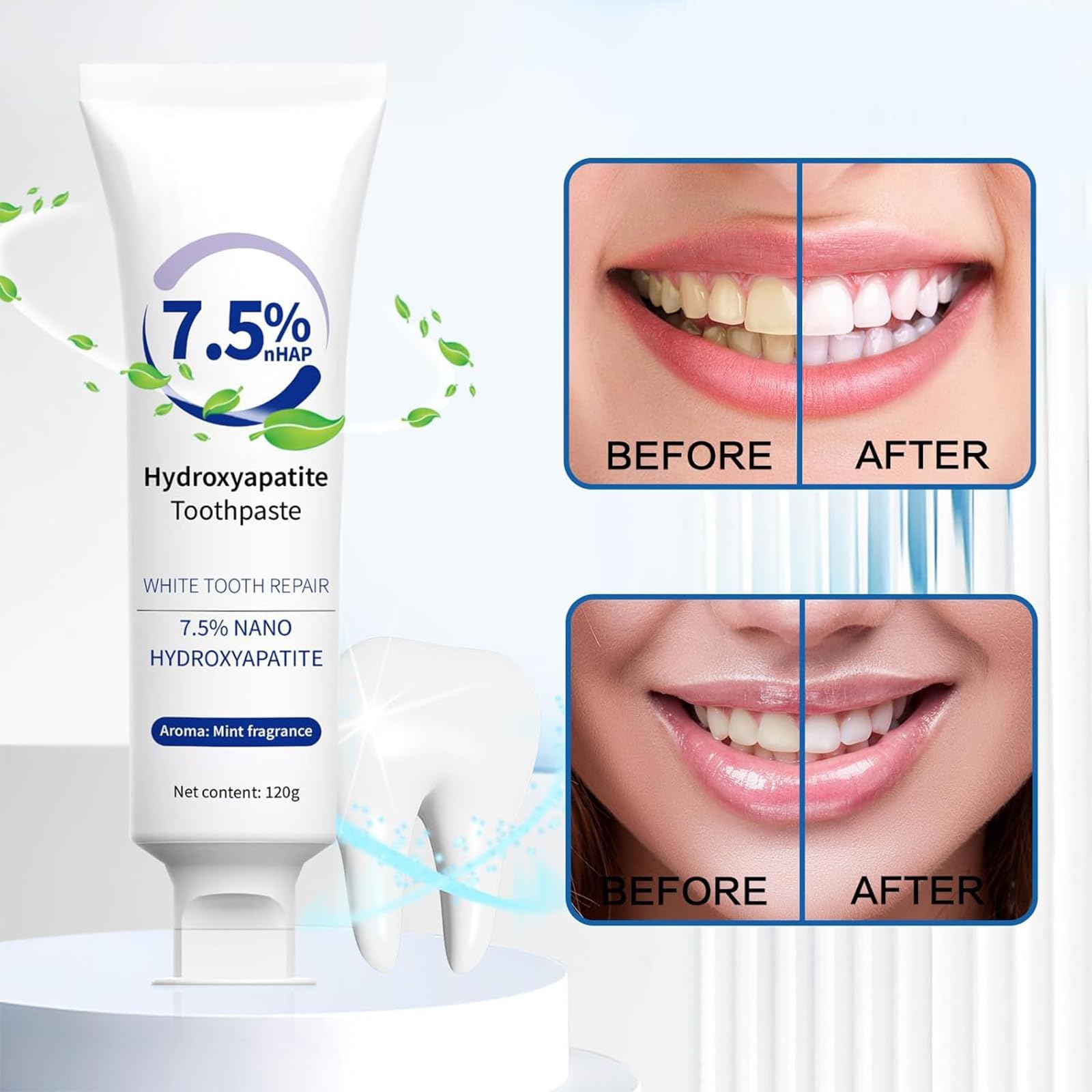 Fluoride-free toothpaste label