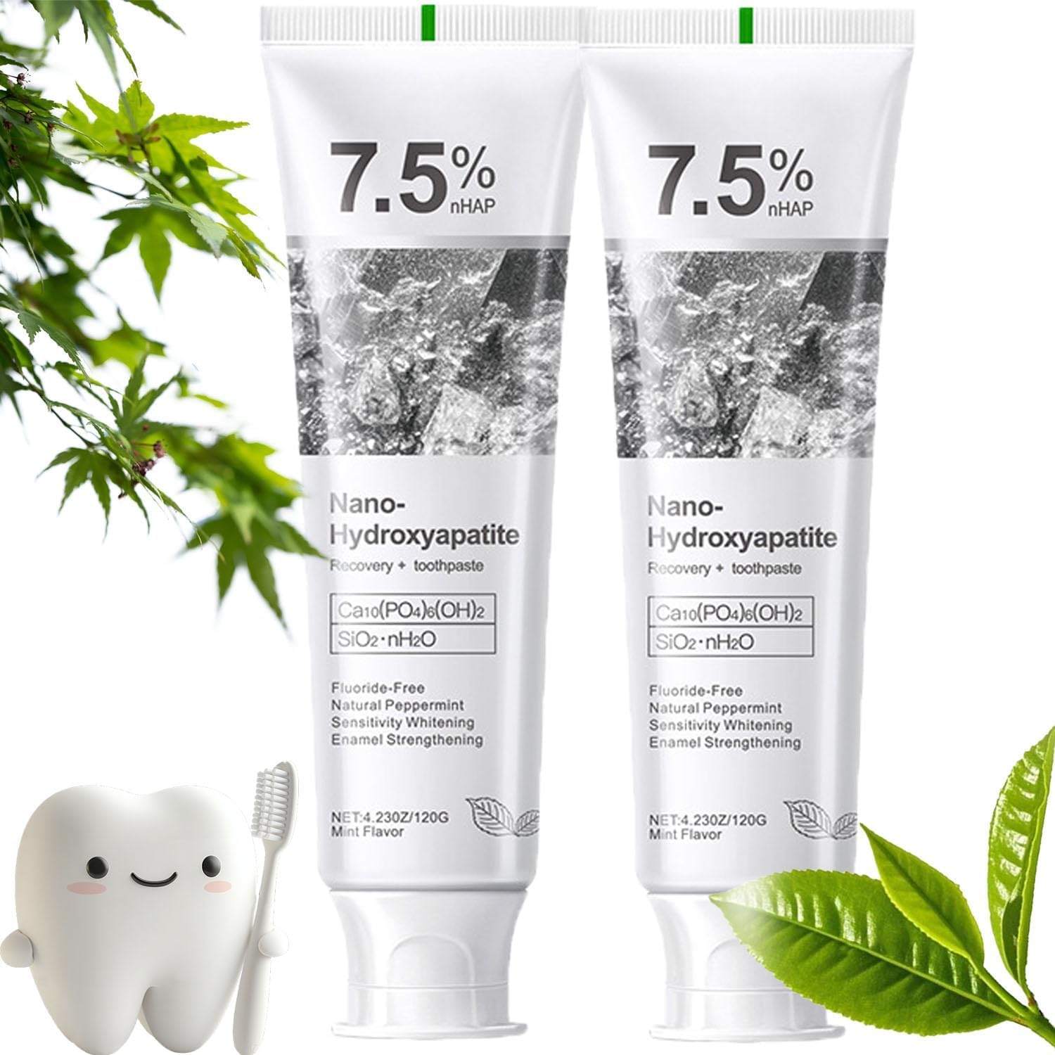 7.5% nano hydroxyapatite toothpaste bottle with enamel protection