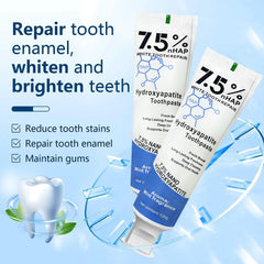 Hydroxyapatite toothpaste packaging highlighting enamel protection