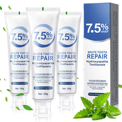 Hydroxyapatite toothpaste bottle with enamel protection concept