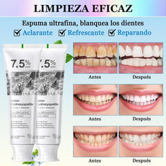 Toothpaste displaying whitening via nano hydroxyapatite