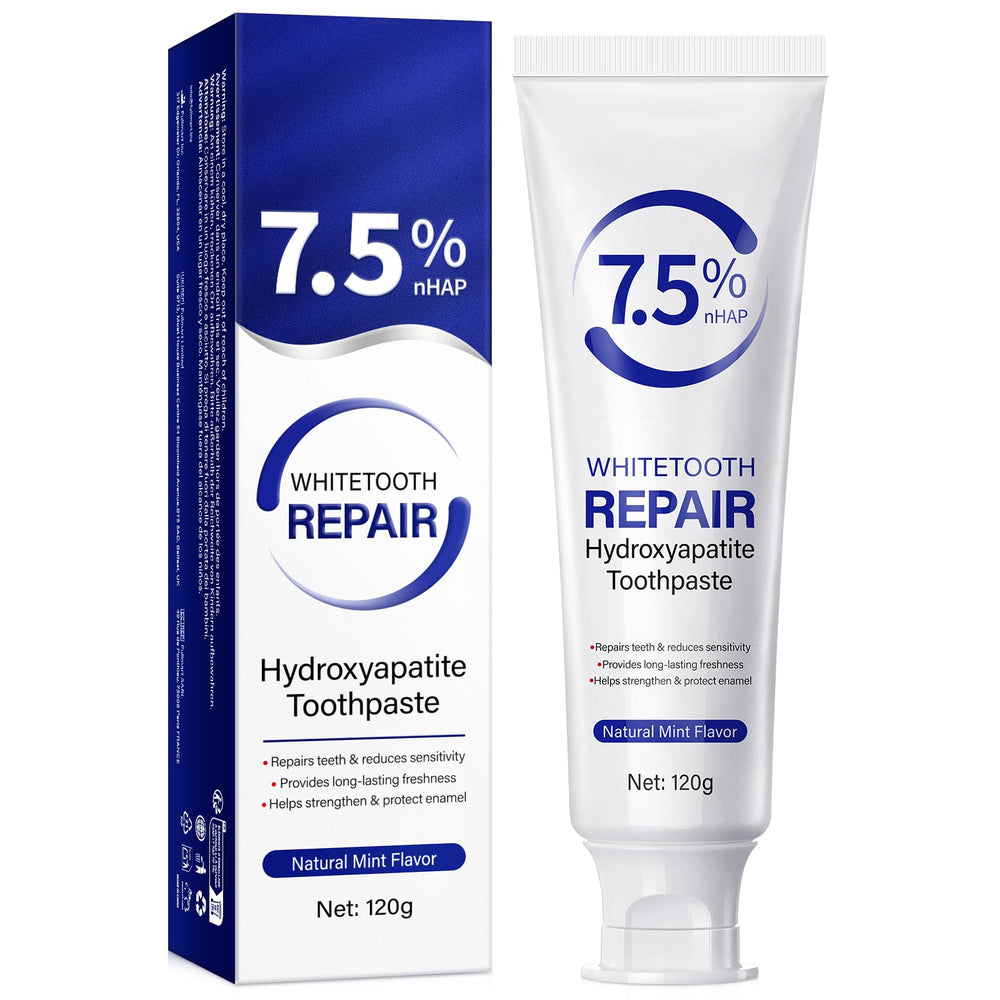 Hydroxyapatite toothpaste tube with packaging