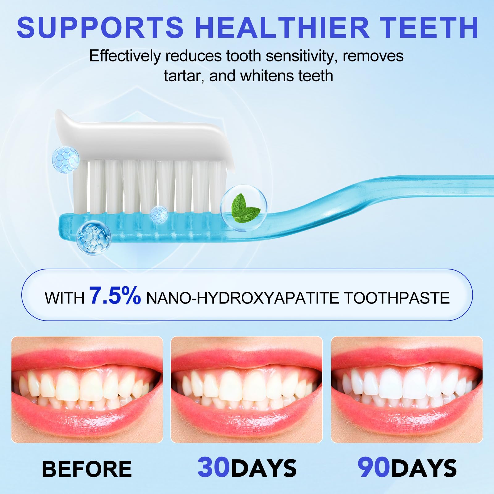 Fluoride-free label on toothpaste packaging