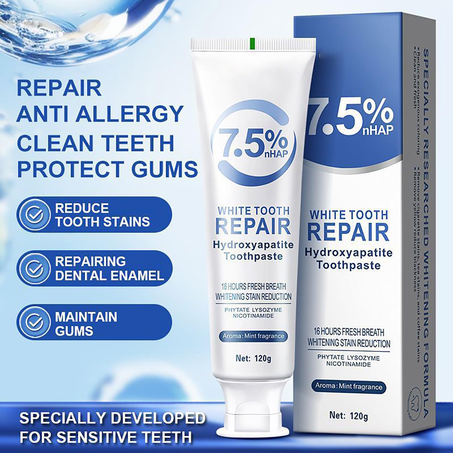 Toothpaste being applied for sensitive teeth care