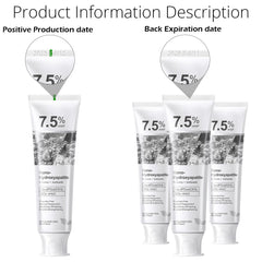 Close-up of hydroxyapatite toothpaste packaging