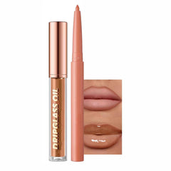 Hyesamyo brown lip liner set packaging, portable for travel touch-ups and sharp lip definition.