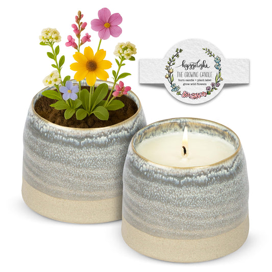 Hyggelight Greta front packaging showing ceramic pot and label, promotes reusable design