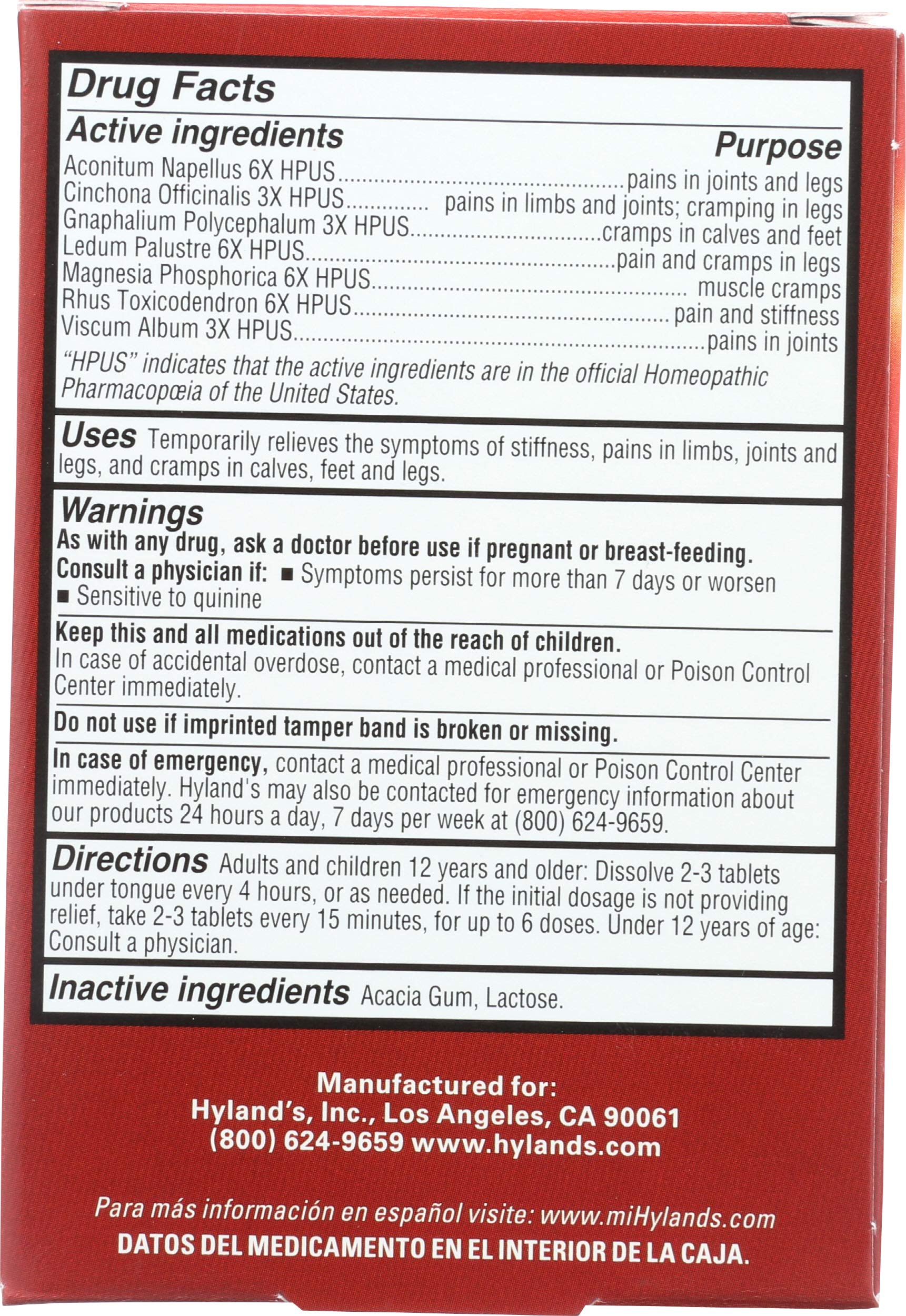 Close-up of Hyland's Leg Cramps tablets dissolving