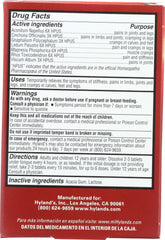 Close-up of Hyland's Leg Cramps tablets dissolving