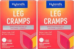 Hyland's leg cramps 2-pack bottle front offers quick, portable relief on the go.