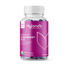 Front view of Hyland's Organic Elderberry Plus Gummies bottle (60 count)